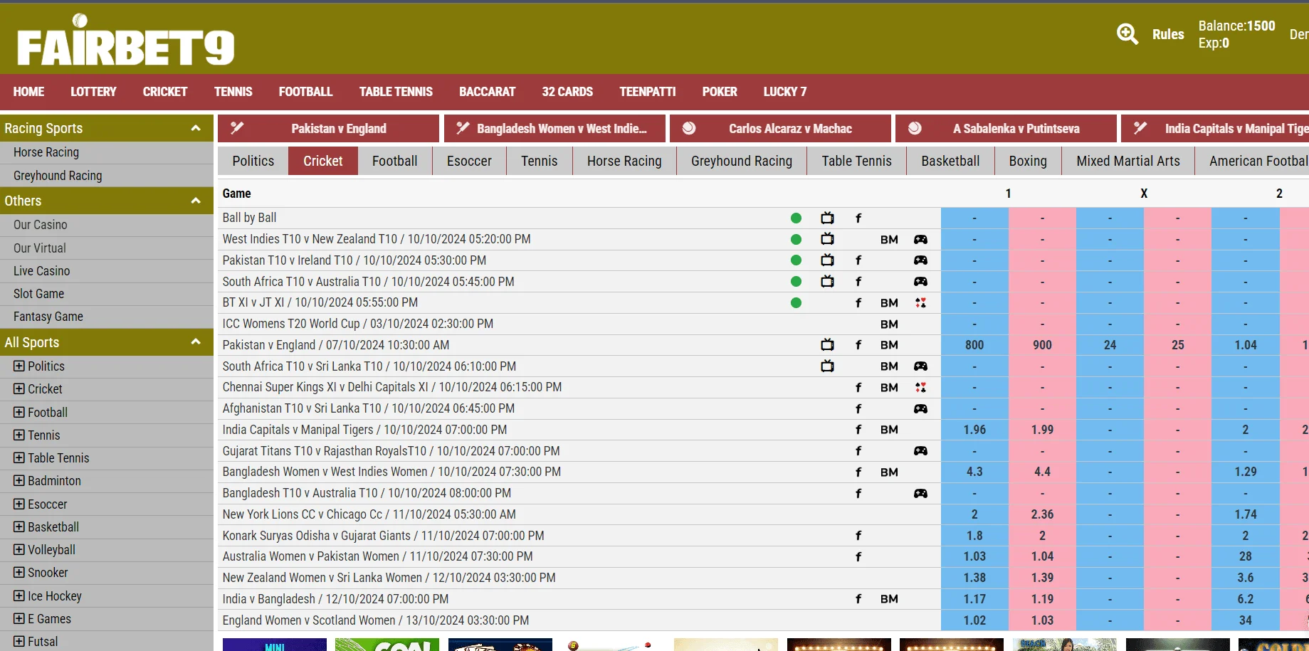 Admin panel fairbet 7